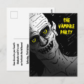 Enge Halloween Vampier Feestje Briefkaart (Voorkant / Achterkant)