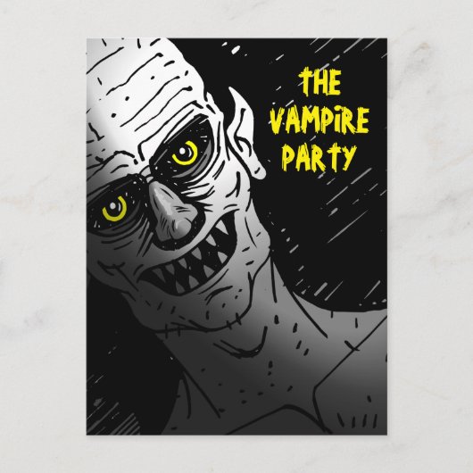 Enge Halloween Vampier Feestje Briefkaart (Voorkant)