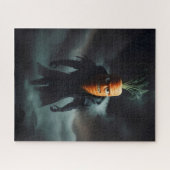 Enge Halloween wortel. Legpuzzel (Horizontaal)