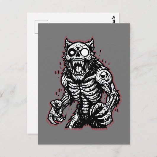 Enge Halloween Zombie Weerwolf Briefkaart (Voorkant / Achterkant)