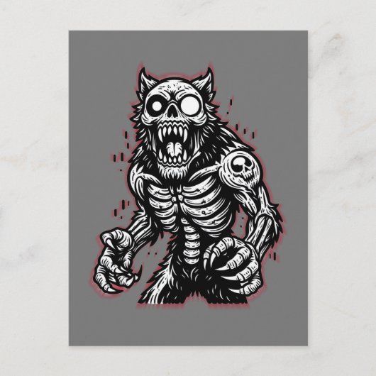 Enge Halloween Zombie Weerwolf Briefkaart (Voorkant)