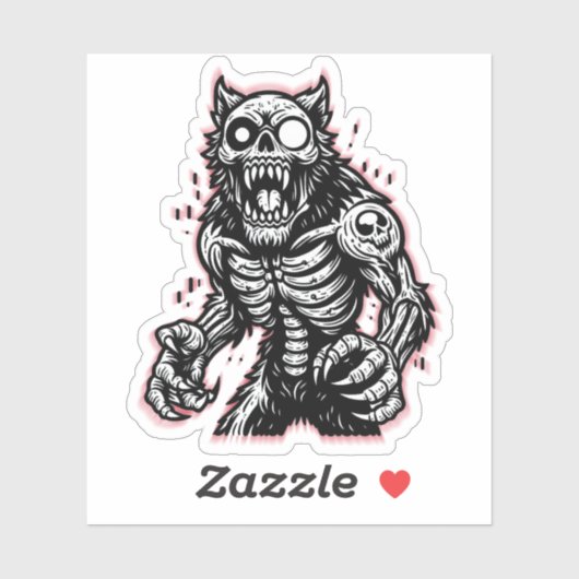 Enge Halloween Zombie Weerwolf Sticker (Vel)
