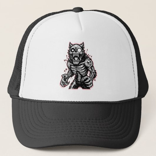 Enge Halloween Zombie Weerwolf Trucker Pet (Voorkant)