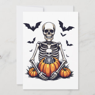 Enge Halloween Zwangere Skelet Zwangerschap Kaart