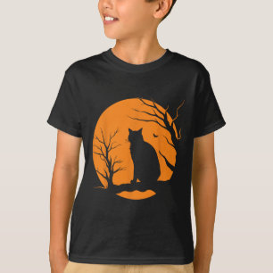 Enge  Halloween Zwart Kattenkostuum Retro Mo T-shirt