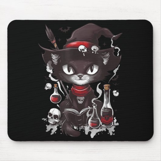 Enge Halloween Zwarte Kat Salem Apotheek Muismat (Voorkant)