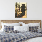 Enge Halloween Zwarte Kat Vintage Rackham Canvas Afdruk (Insitu (Slaapkamer))
