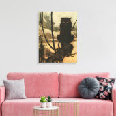 Enge Halloween Zwarte Kat Vintage Rackham Canvas Afdruk (Insitu (Woonkamer))