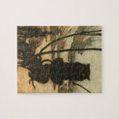 Enge Halloween Zwarte Kat Vintage Rackham Legpuzzel (Horizontaal)
