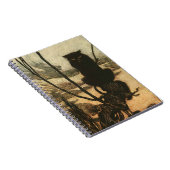 Enge Halloween Zwarte Kat Vintage Rackham Notitieboek (Rechterzijde)