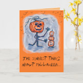Enge Halloweenkaart Kaart (Gele Bloem)