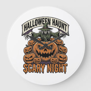 Enge Halloweenpompoenen Vintage Gravure Shirt A Grote Klok
