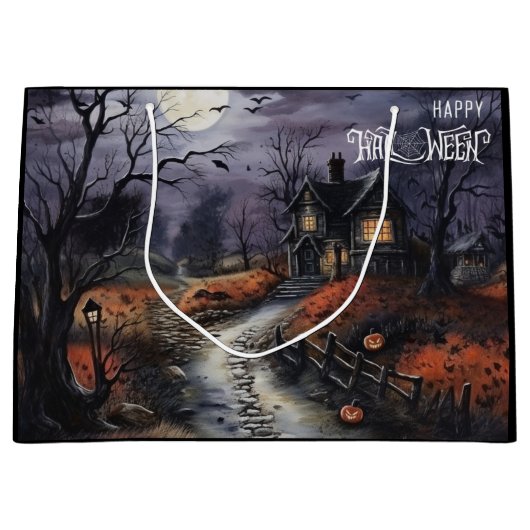 Enge Happy Halloween spookhuis Groot Cadeauzakje (Voorkant)