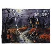 Enge Happy Halloween spookhuis Groot Cadeauzakje (Achterkant)