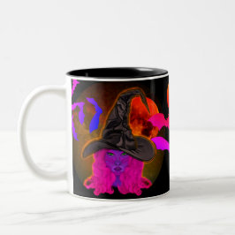 Enge Heks Bloedmaan & Vleermuizen Koffie Tweekleurige Koffiemok