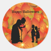 Enge heks Halloween Classic ronde Sticker (Voorkant)