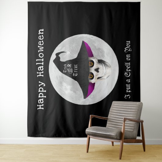 Enge heks Halloween-feestje Wandkleed (In situ)