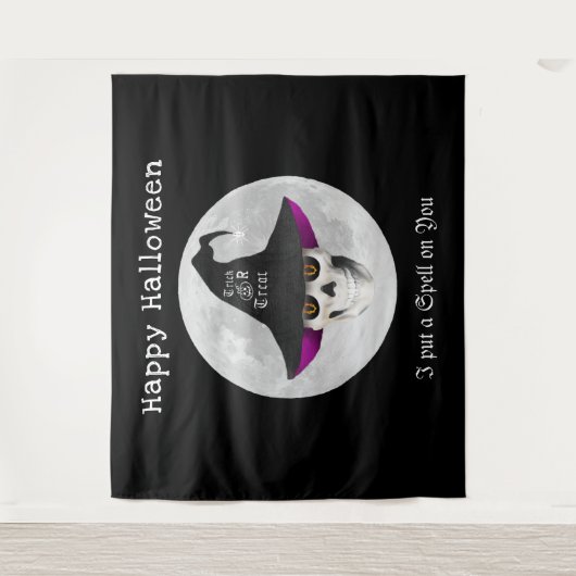 Enge heks Halloween-feestje Wandkleed (Voorkant)