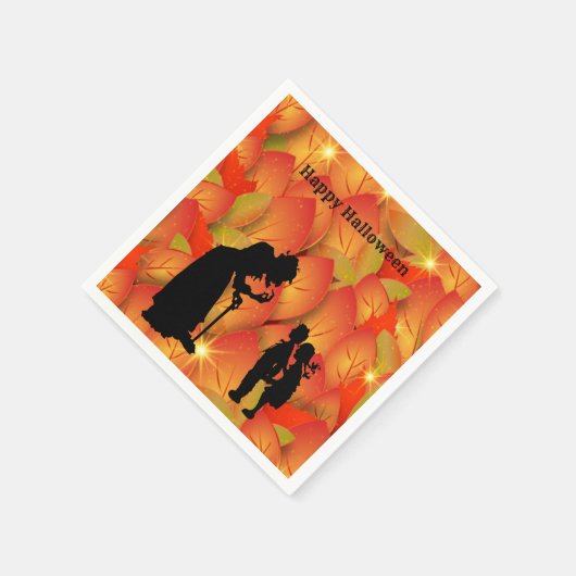 Enge heks Halloween papieren servetten (Hoek)