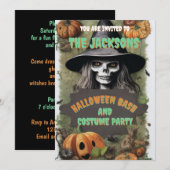 Enge heks Halloween Party Kaart (Voorkant / Achterkant)