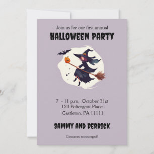 Enge heks Halloween Party Uitnodigingen