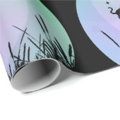 Enge heks op een bezemsteel met een kat cadeaupapier (Rol Hoek)