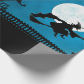 Enge heks vliegen op haar bezemsteel cadeaupapier (Hoek)