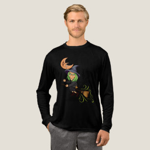 Enge Heks Vliegende Bezemsteel Sikkelmaan Tri-Blend Shirt