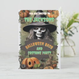 Enge Heksen Halloween-feest Ketel Boo Kaart