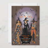 Enge Heksen Halloween Feestje Kaart (Voorkant)