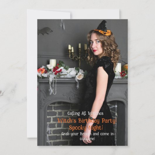 Enge Heksen Halloween Feestje Kaart (Achterkant)