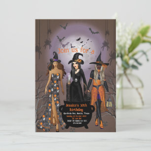 Enge Heksen Halloween Feestje Kaart