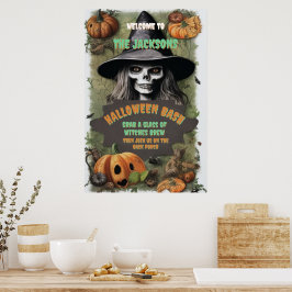 Enge Heksen Halloweenfeest Poster