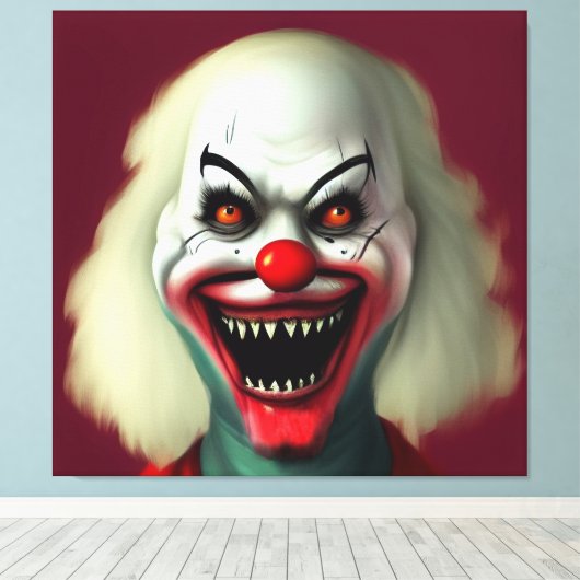 enge horror portret lelijk monster Halloween Canvas Afdruk (Insitu (Houten vloer))