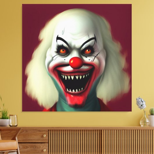 enge horror portret lelijk monster Halloween Canvas Afdruk (Insitu (Woonkamer))