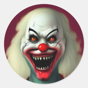 enge horror portret lelijk monster Halloween Ronde Sticker