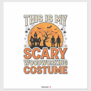 Enge Houtbewerking Kostuum Halloween Vintage Ontwe Sticker