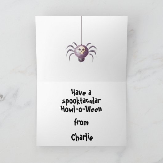 Enge Husky Halloween Kaart (Binnen)