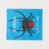 Enge illustratie van zwarte weduwespin in cartoons wandkleed (Voorkant (horizontaal))