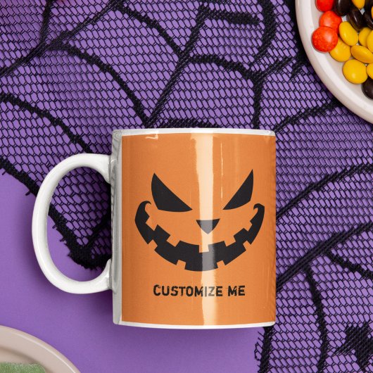 Enge Jack O lantaarn Custom Sinaasappel Halloween Koffiemok