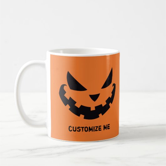 Enge Jack O lantaarn Custom Sinaasappel Halloween Koffiemok (Links)