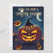 Enge Jack-o'-lantaarn Halloween Party Kaart (Voorkant)