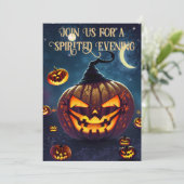 Enge Jack-o'-lantaarn Halloween Party Kaart (Staand voorkant)