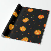 Enge Jack-o'-lantaarn Patroon Halloween Party Cadeaupapier (Uitgerold)