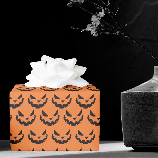 Enge Jack O lantaarn Sinaasappel Halloween Cadeaupapier