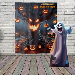 Enge Jack-o'-Lantern Boom Halloween Hangend Wandkleed