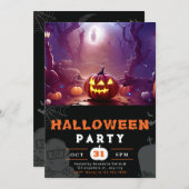 Enge Jack-O' Lantern Forest Halloween Kaart (Voorkant / Achterkant)