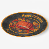 Enge Jack- O'-Lantern Gepersonaliseerde Halloween Papieren Bordje (Gekanteld)