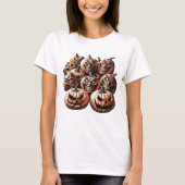 Enge Jack-O'-Lantern Halloween Ontwerp - Spooky Pu T-shirt (Voorkant)