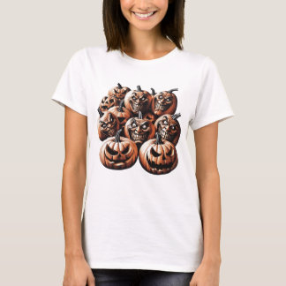 Enge Jack-O'-Lantern Halloween Ontwerp - Spooky Pu T-shirt